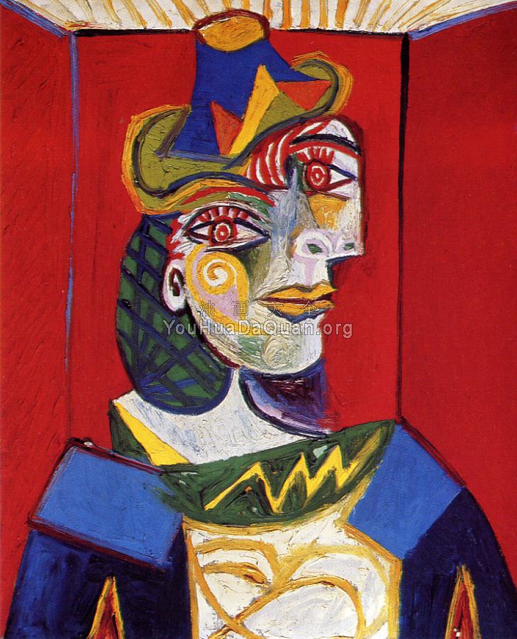 戴发网的女人 - 巴勃罗·毕加索